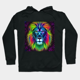 Psychedelic Neon Lion Hoodie